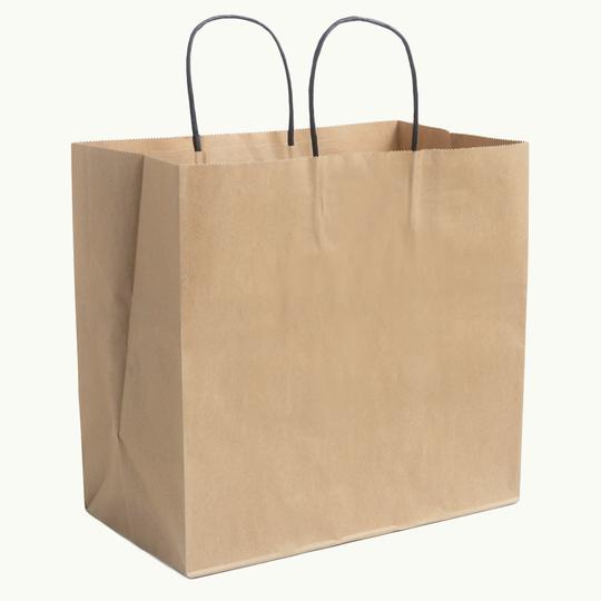 Kraft Bags with Black Twisted Handles 300x310x180 - Ecoware