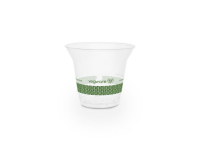 Cold Cup PLA Standard 9oz 300ml Green Stripe, Pack 50 - Vegware