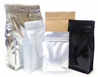 Flat Bottom with Zipper Food Pouch 500g Silver Matt 150x80x255mm Carton 500