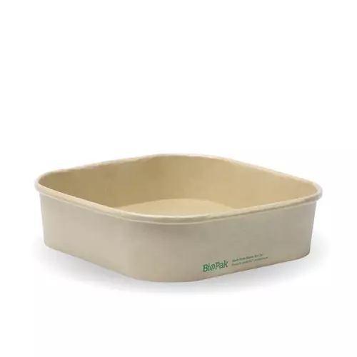 750ml Kraft BioBoard Square Takeaway Base - Biopak