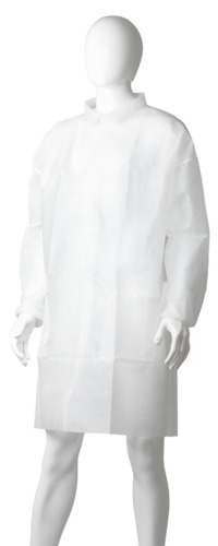 Polypropylene Domed Laboratory Coat - White, S, 45gsm      - Matthews